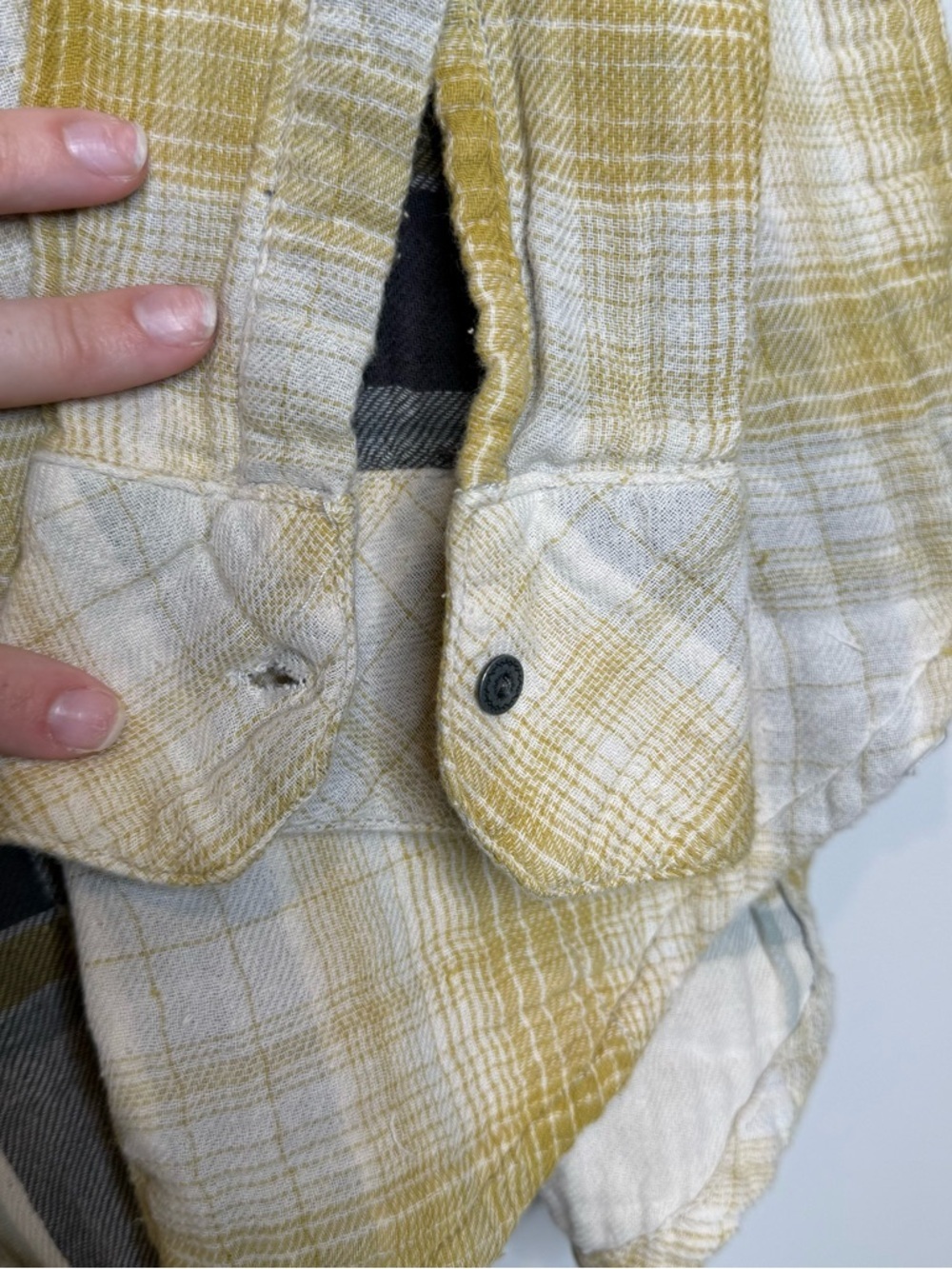 Free People Double Dip Flannel Button Down Top - Picture 6 of 10